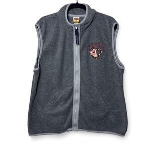 Vintage 2000 Looney Tunes Taz Vest Gray Zip Up Women’s L/XL